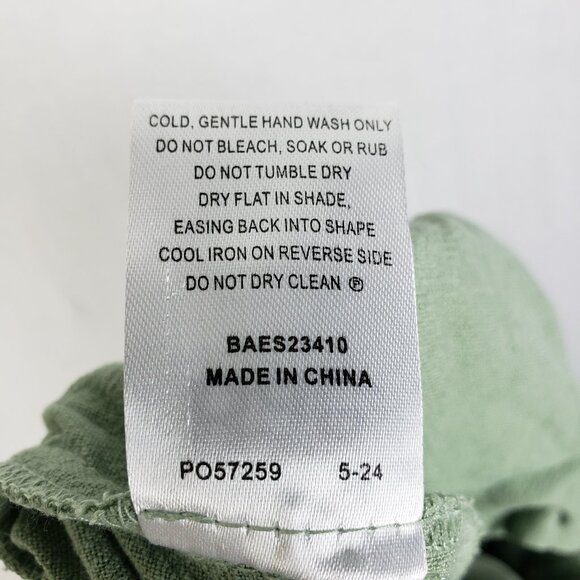 NWT Bae The Label Time and Place Linen Pant Sage size M Split Hem Maternity - Picture 14 of 15
